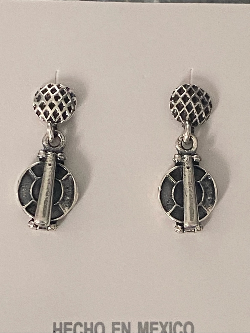 Tortilla Maker Mexican Style Drop Earrings - Silver 925